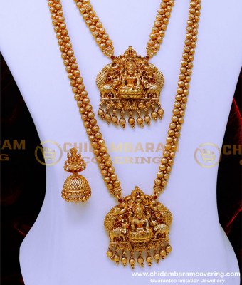 HRM908 - Antique Lakshmi Haram Set Antique Jewellery Online Shopping