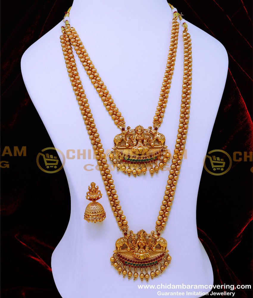 HRM909 - First Quality Antique Temple Jewellery Set for Marriage