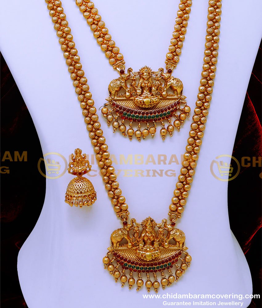 HRM909 - First Quality Antique Temple Jewellery Set for Marriage