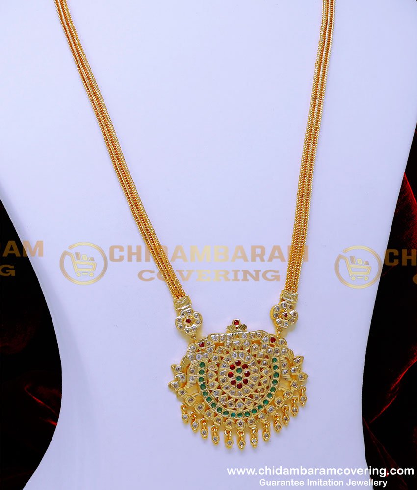HRM923 - Traditional Stone Short Haram Impon Jewellery Online
