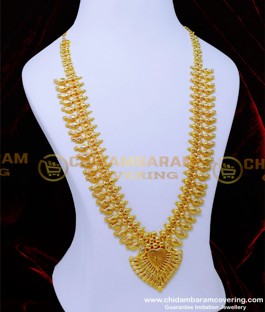 HRM932 - Wedding Jewellery Mango Model Long Gold Haram Designs