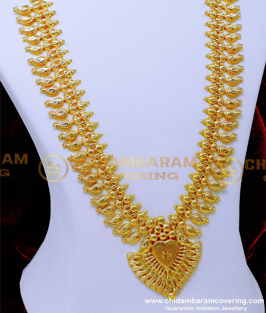 HRM932 - Wedding Jewellery Mango Model Long Gold Haram Designs