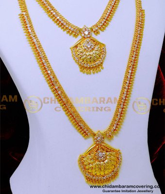 HRM938 - Latest Collections Wedding Jewellery White Stone Haram Set