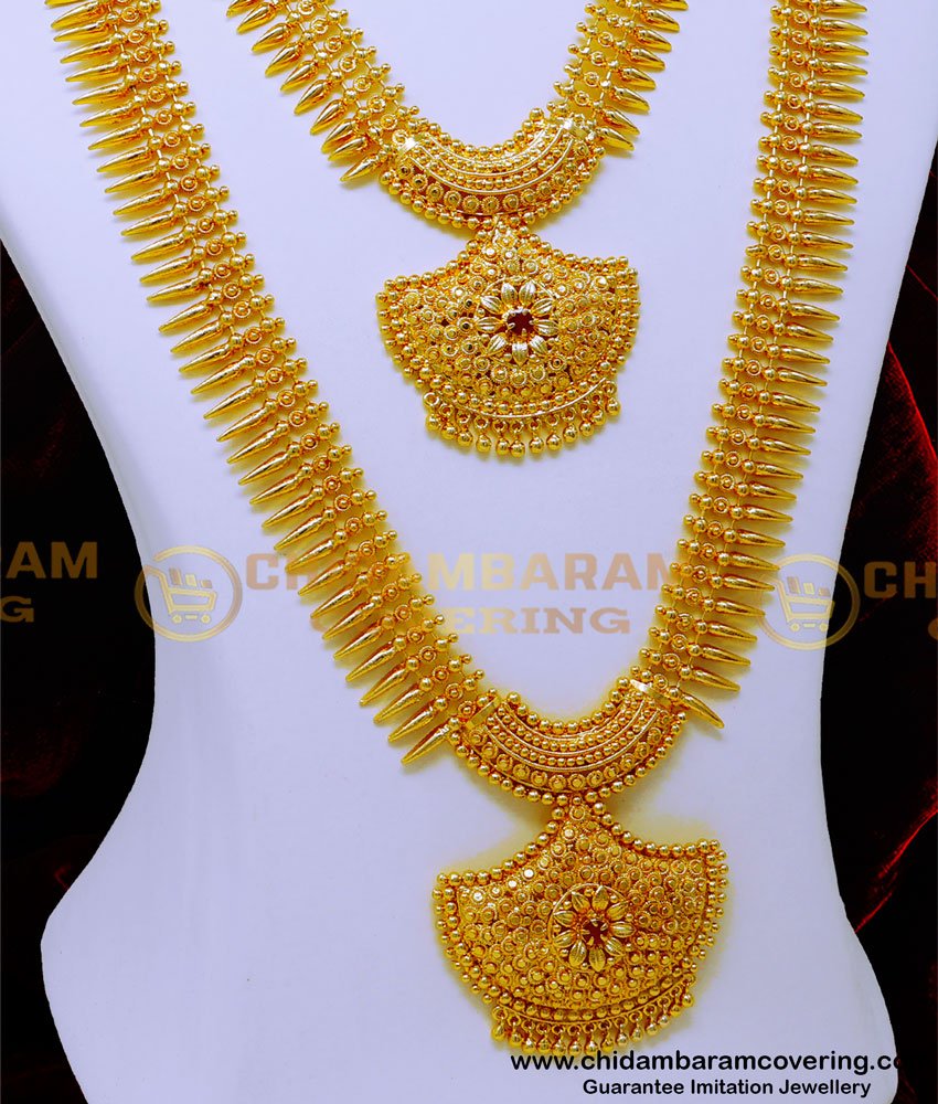 HRM945 - Kerala Mullamuttu Haram with Necklace Design for Wedding