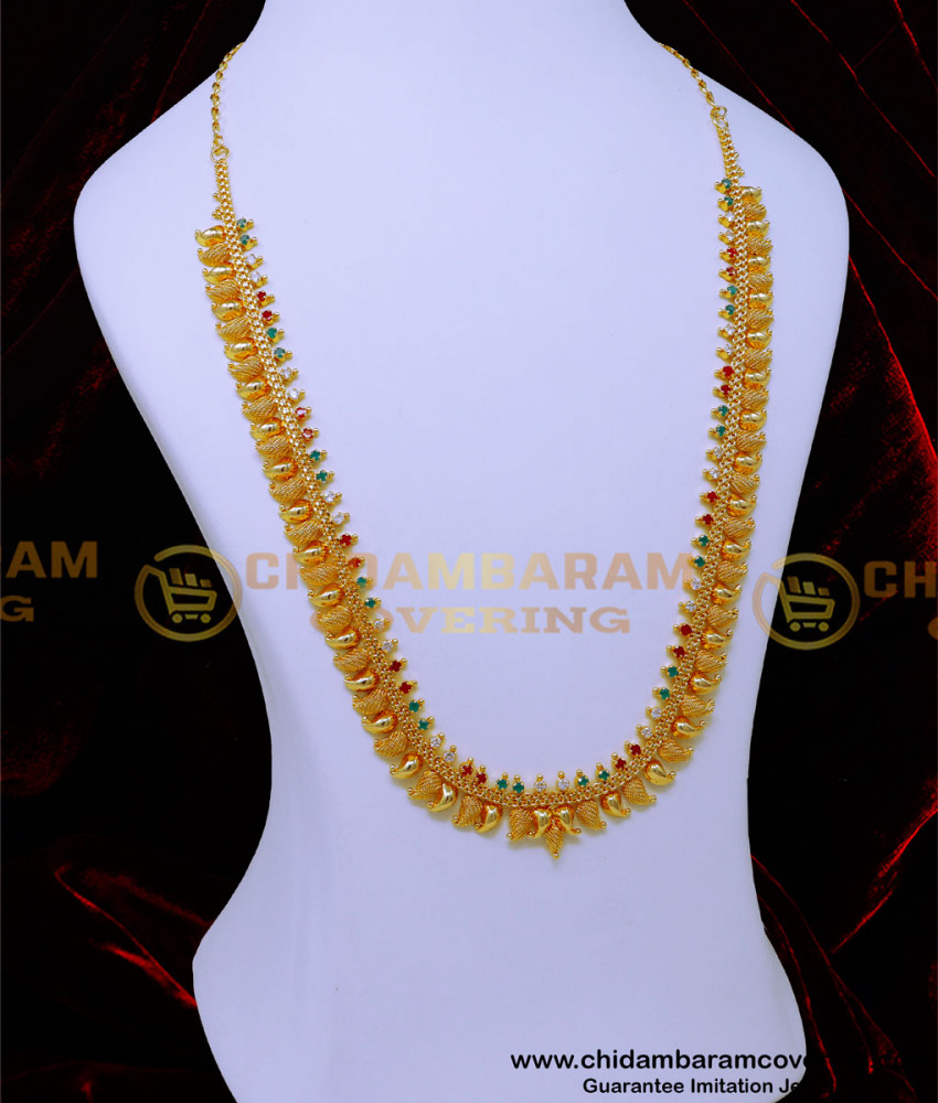 HRM953 - Attractive Ruby Emerald Stone Mango Haram Designs