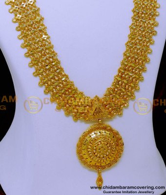 HRM971 - Dubai Jewellery Designs Wedding Long Haram with Earrings