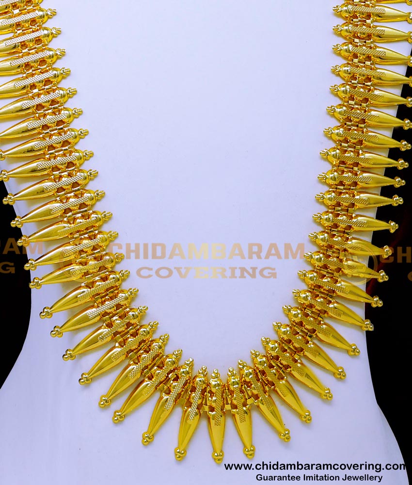 HRM979 - Gold Plated Kerala Mullai Haram Designs for Women