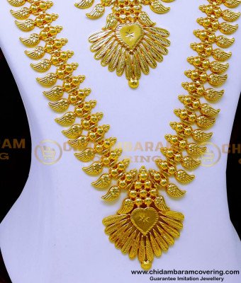 HRM981 - Traditional Light Weight Mango Haram Kerala Jewellery Set