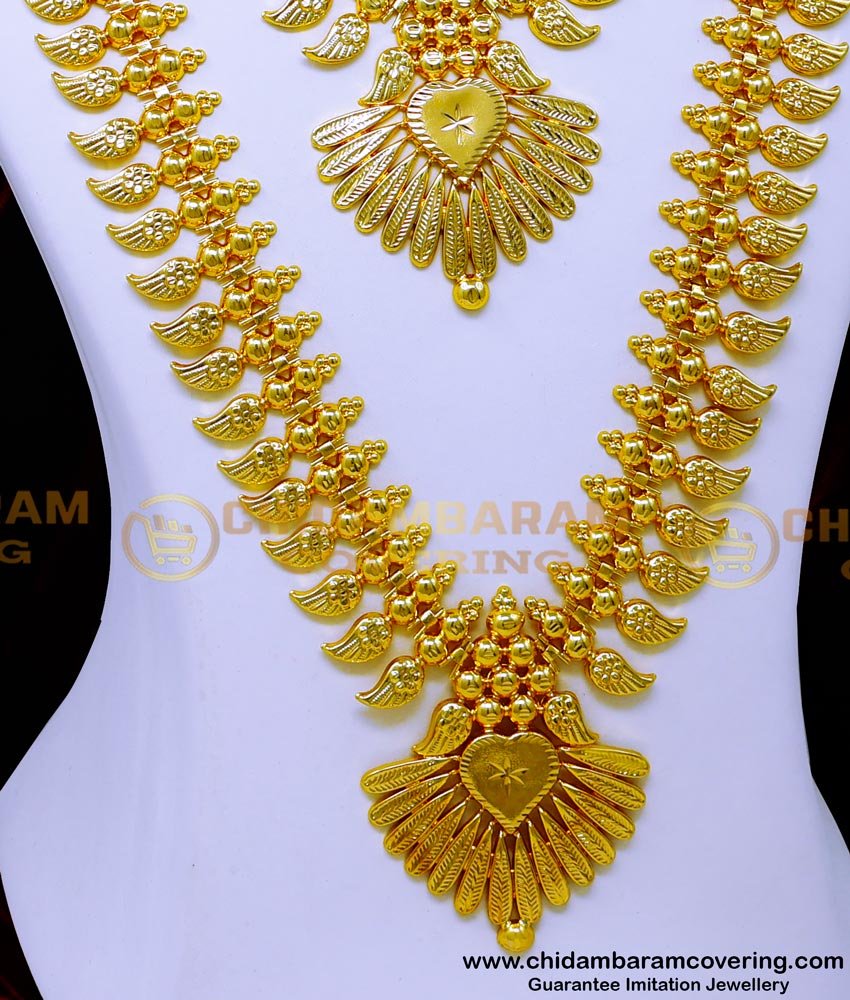HRM981 - Traditional Light Weight Mango Haram Kerala Jewellery Set
