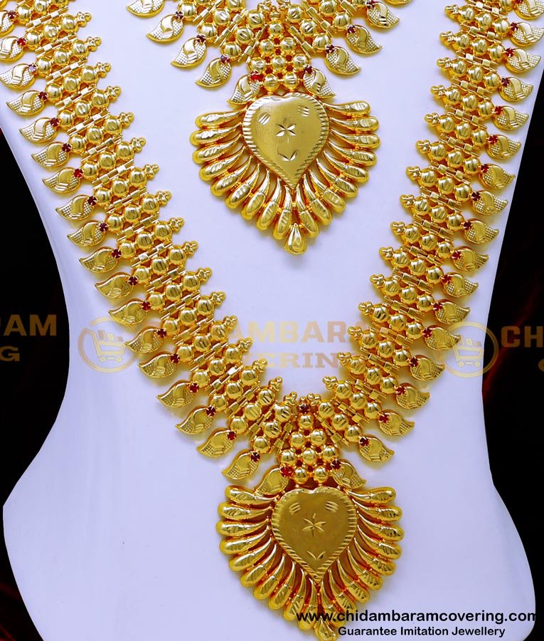 HRM984 - Marriage Gold Haram Necklace Set Kerala Jewellery Online