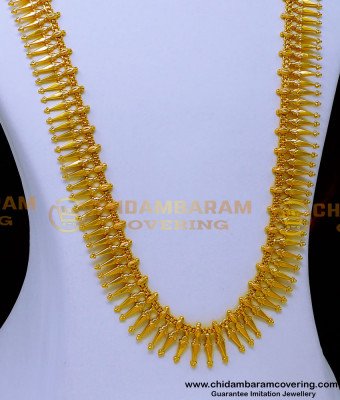 HRM993 - Traditional Kerala Mullai Mottu Yellow Gold Haram Designs
