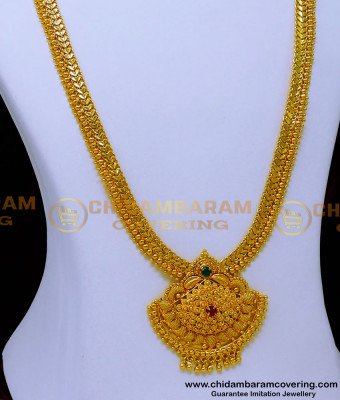 HRM997 - Marriage Bridal Ad Stone Gold Beads Haram Designs Gold