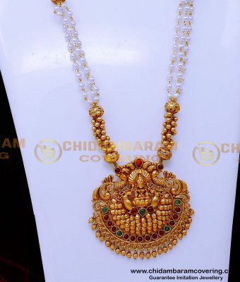 HRM1034 - Festive Wear Long Chain Antique Jewellery Temple Design