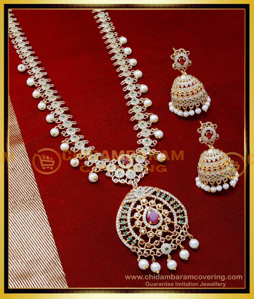 HRM1044 - Beautiful Bridal Wear Long Ad White Stone Haram Set