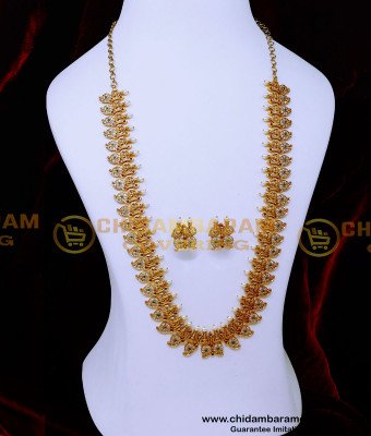HRM1046 - Trendy Antique Long Mango Haram Designs Gold design
