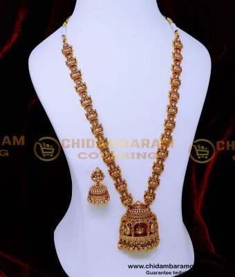HRM1051 – First Quality Heavy Haram Antique Gold Bridal Jewellery Set
