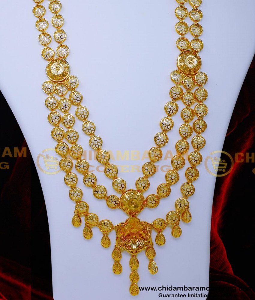HRM1061 - Dubai Turkish Gold Jewellery Layered Gold Haram Designs
