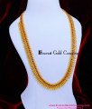 HRM1086 - Gold Pattern Kerala Ruby Stone Long Mullai Mottu Haram