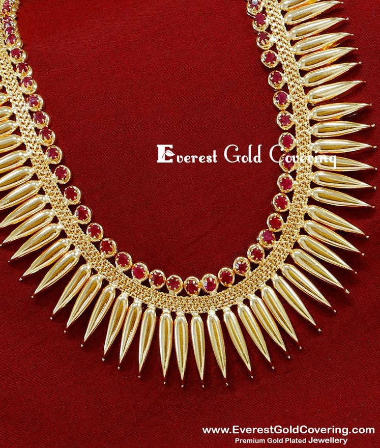 HRM1087 - Beautiful Kerala Traditional Mullai Poo Haram Gold Plated