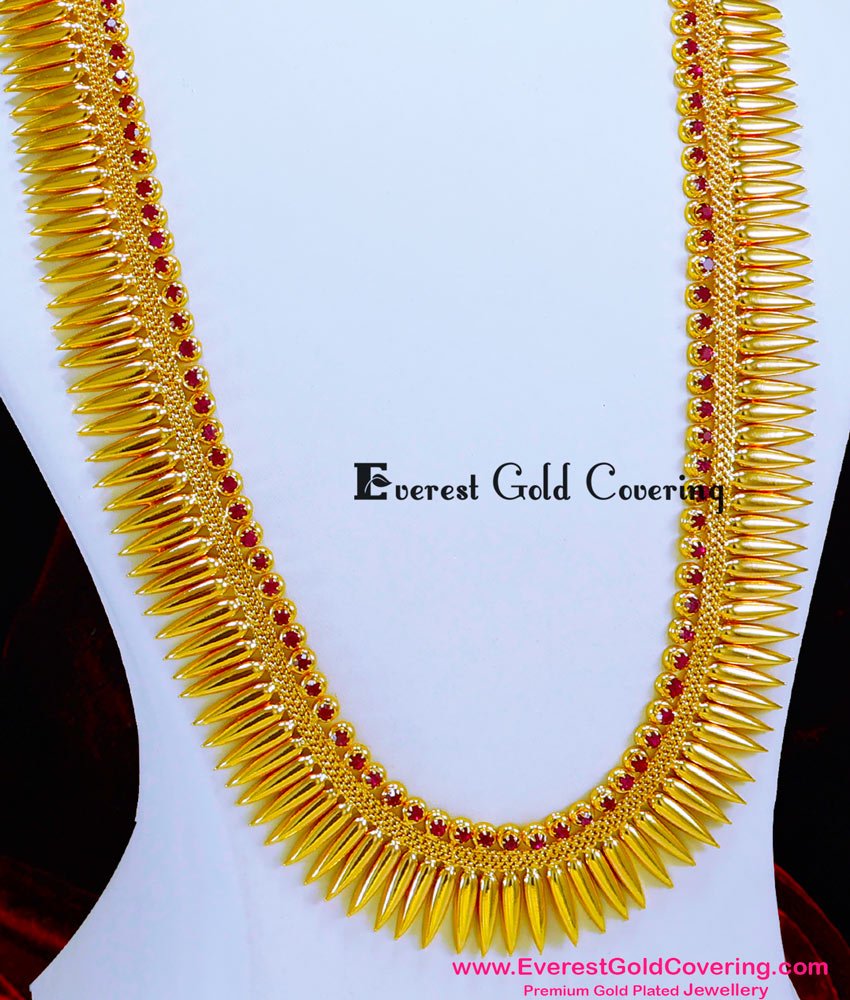 HRM1087 - Beautiful Kerala Traditional Mullai Poo Haram Gold Plated