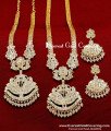 HRM1098 - Impon Jewellery White Stone Haram Necklace Set