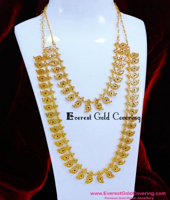 HRM1099 - Latest Ad Stone Impon Mango Haram Necklace Set Online