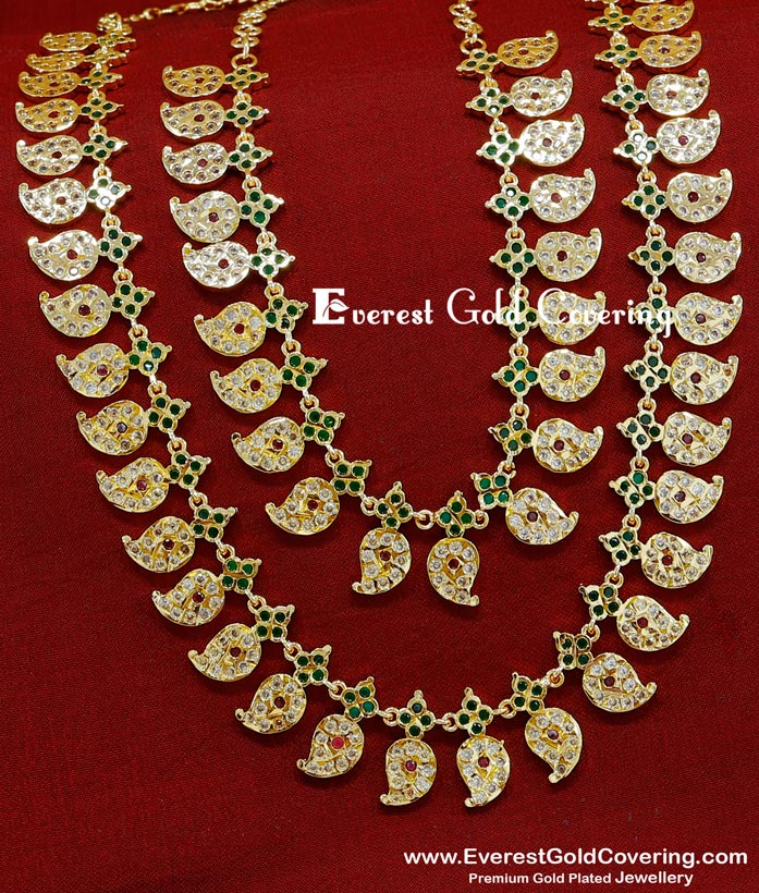 HRM1100 - Original Impon Mango Necklace and Long Haram Set