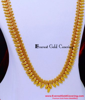 HRM1104 - Bridal Wear Long Mango Haram Designs Gold Pattern