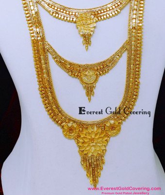HRM1135 - 2 Gram Gold Plated 3 Steps Gold Haram Designs Online