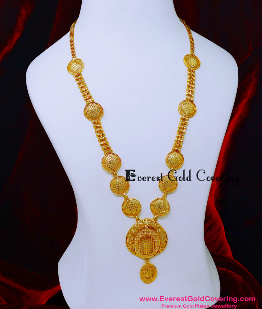 HRM1136 - Latest Light Weight Simple Long Rani Haar Gold Design