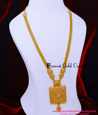 HRM1142 - Bridal Wear Single White Stone Gold Haram New Designs