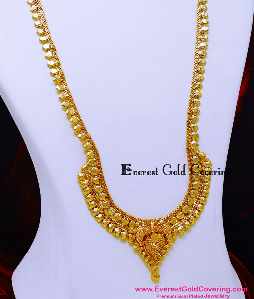 HRM1143 - Traditional Chidambaram Gold Plated Long Haram Designs