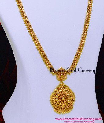 HRM1161 - 1 Gram Gold Plated Gold Beads Long Haram Design