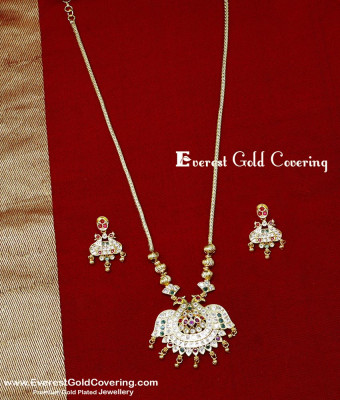 HRM1166 - Impon Jewellery Double Peacock Haram with Earrings