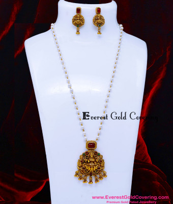 HRM1172 - Trendy Lakshmi Dollar with Ruby Antique Pearl Haram