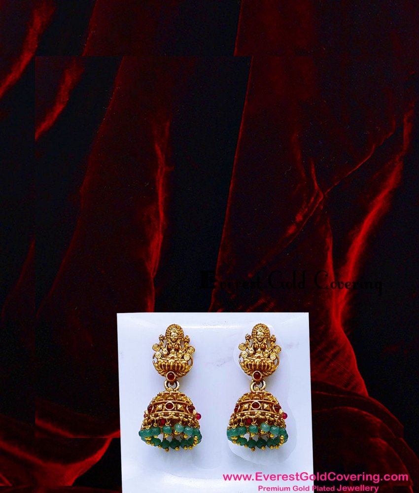 HRM1173 - New Model Lakshmi Antique Haram with Green Beads