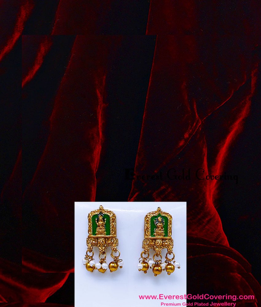 HRM1177 - Latest Antique Lakshmi Haram with Earrings Buy Online