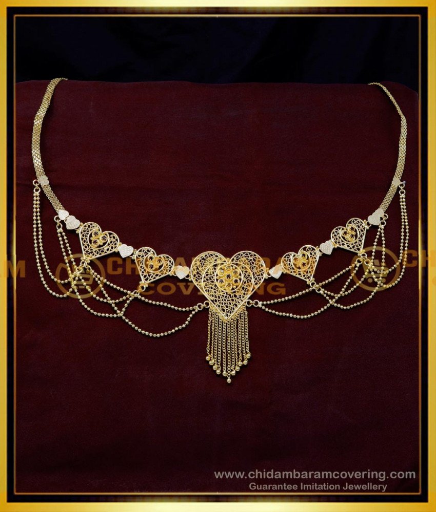HIP023 - Gold Plated with Guarantee Gold Design Hip Chain for Saree