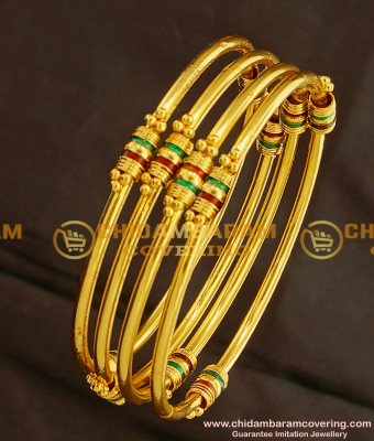 KBL001 - 2.0 Size Baby Bangles Gold Design 4 Pieces Set Enamel Bangles Buy Online