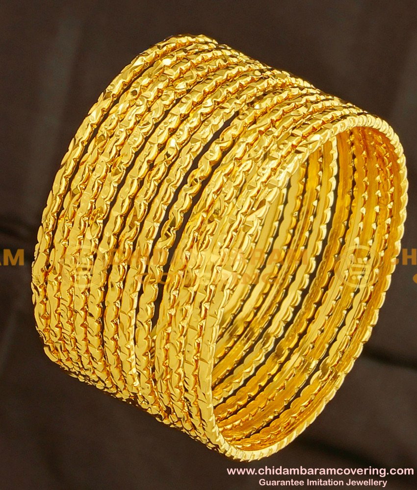 KBL015 - 1.14 Size One Gram Gold 12 Pieces Bangles Set Guarantee Jewellery Buy Online Shopping