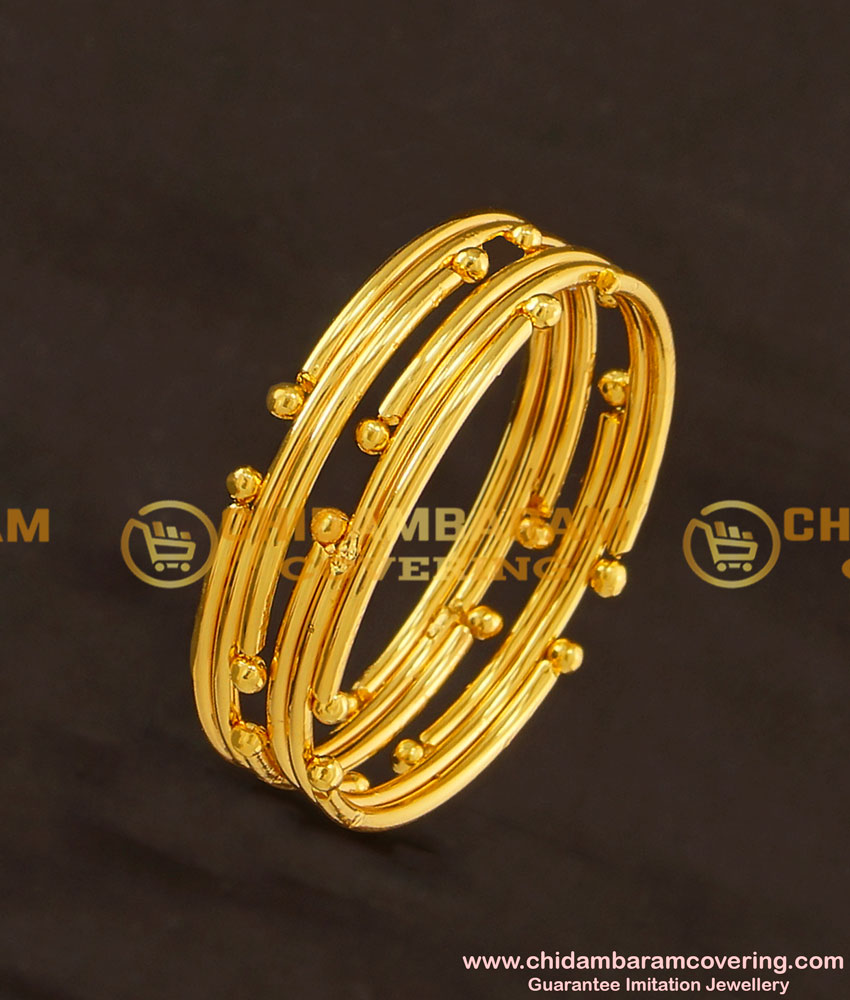 KBL016 - 2.0 Size Gold Design Gold Plated Bangles for Baby Girl