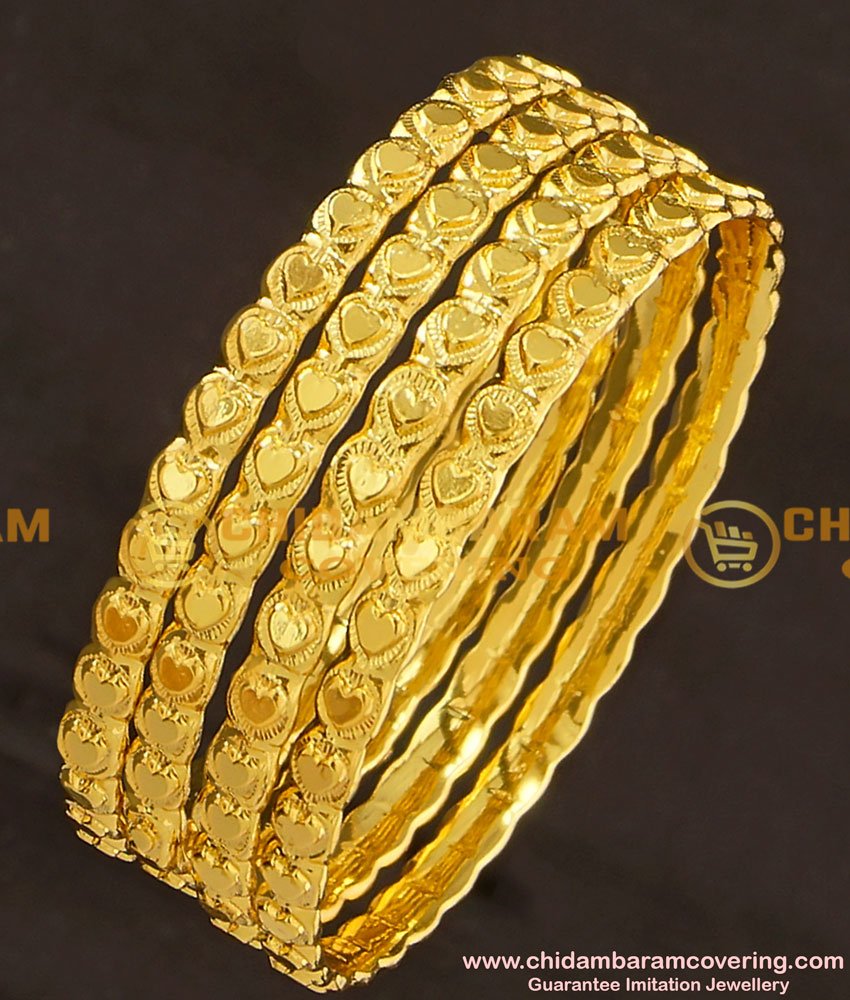 KBL022 - 2.0 Size Latest Baby Bangle Heart Design Daily Wear Bangles Online