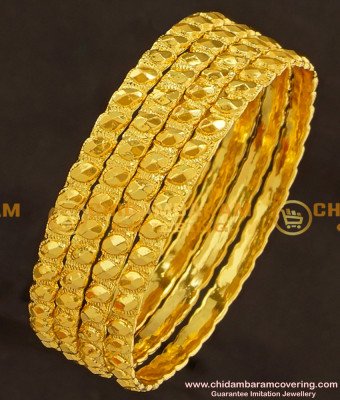 KBL024 - 2.0 Size One Gram Gold Daily Wear Gold Dot Design Bangles for Baby Girl