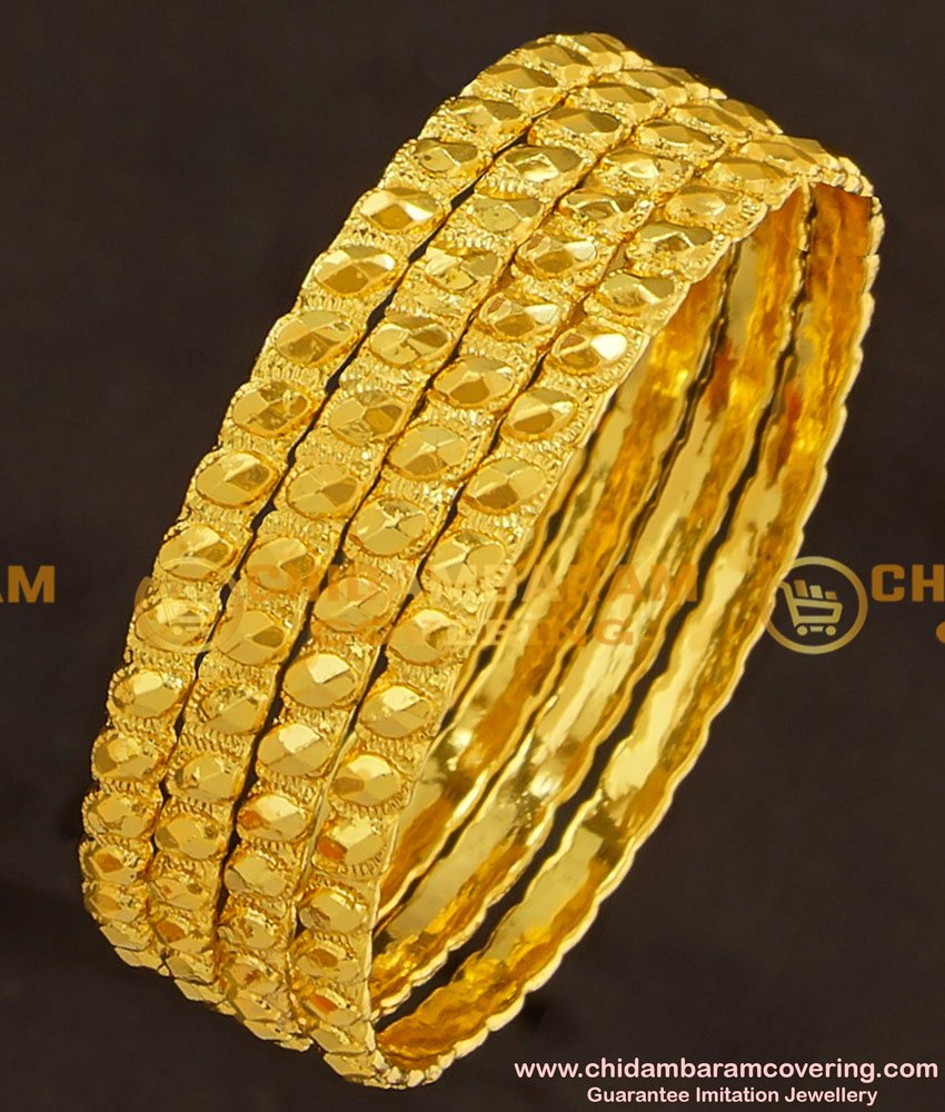 KBL024 - 2.0 Size One Gram Gold Daily Wear Gold Dot Design Bangles for Baby Girl