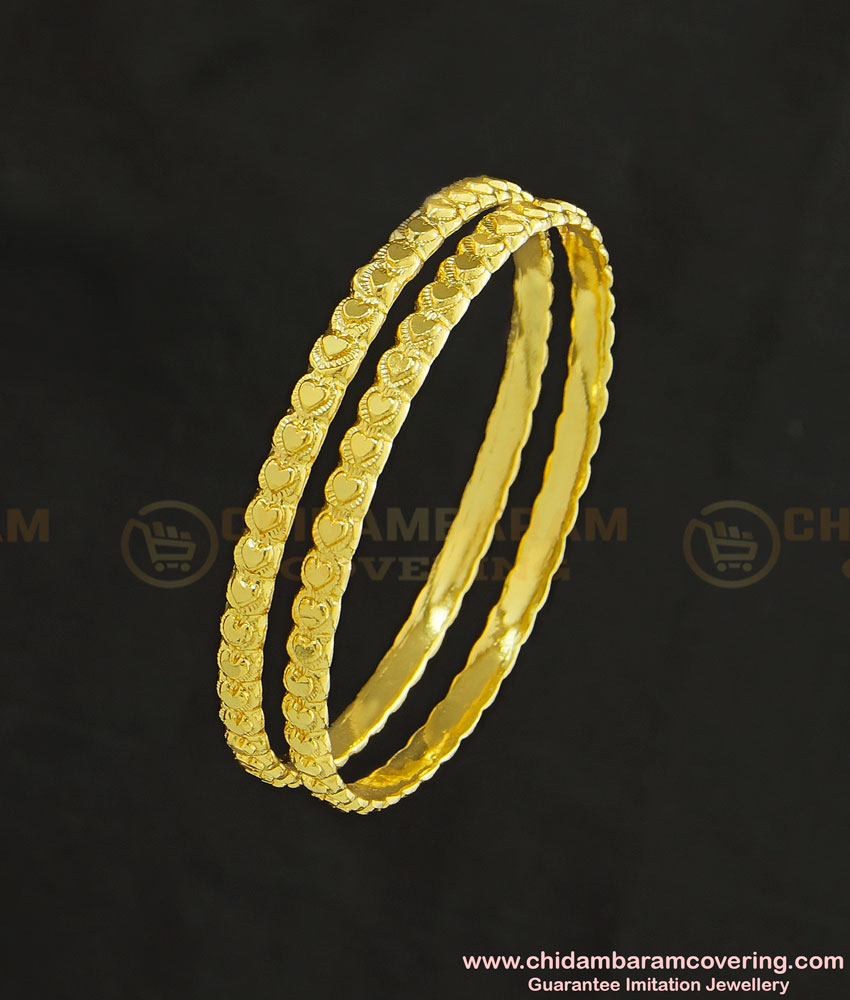 Kbl028 - 1.08 Size New Born Baby Bangle Heart Design Daily Wear Bangles For 3 - 6 Months