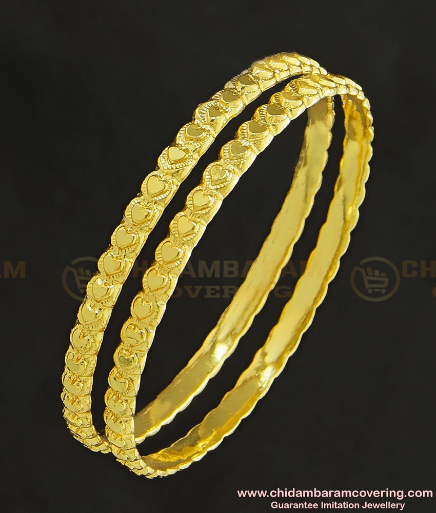 Kbl028 - 1.08 Size New Born Baby Bangle Heart Design Daily Wear Bangles For 3 - 6 Months