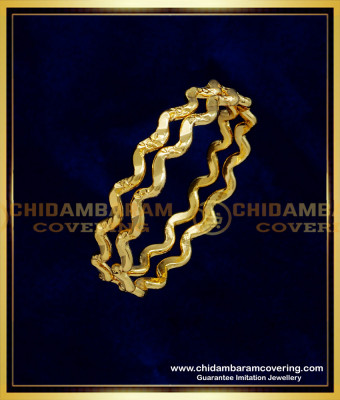 KBL047 - 1.12 Size South Indian One Gram Gold Daily Wear Neli Bangles for Baby Girl