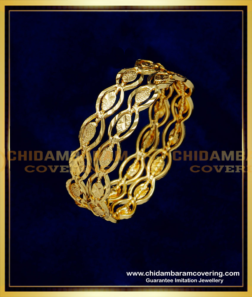 KBL050 - 1.10 Size Cute Real Gold Bangles Design One Gram Gold Baby Bangles Online 