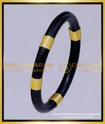 KBL062 - 1.08 Size Gold and Black New Born Baby Black Bangle Hand Band Online