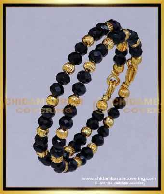 KBL063 - 1.08 Size Gold Design Newborn Baby Gold and Black Beads Bracelet for Baby